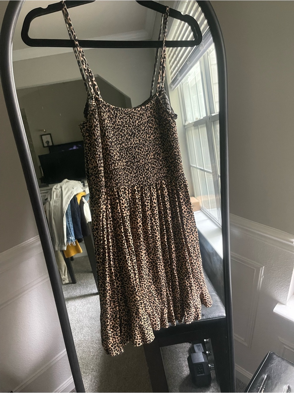 Leopard Print Smocked Sundress